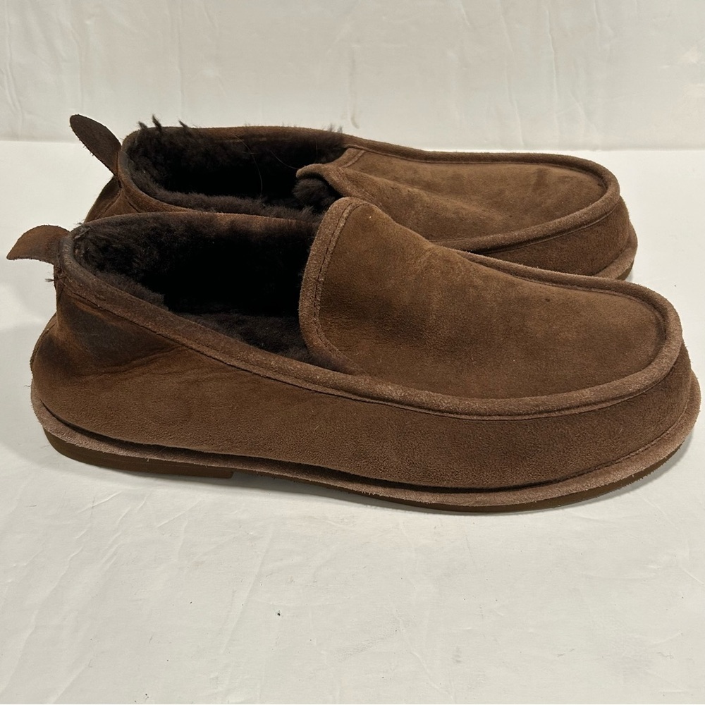 LL Bean Wicked Good Men's Slippers Brown Suede Shearling Warm Moccasin, Size 10M - Picture 6 of 10